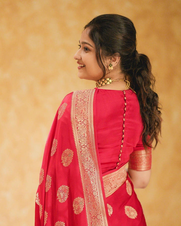 Women Floral Woven Banarasi Silk Kanjeevaram Saree