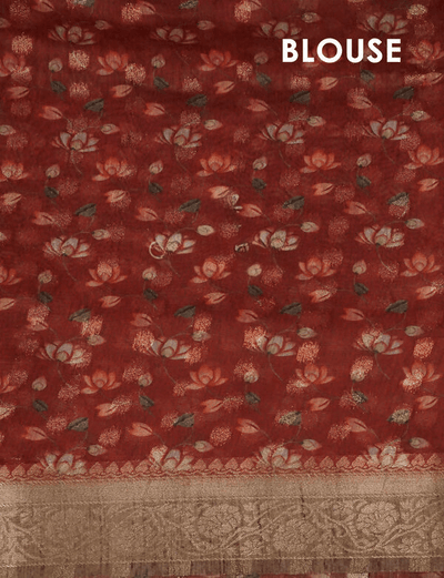 Wonderful Multi Colored Cotton Linen Designer Printed Saree - Ibis Fab