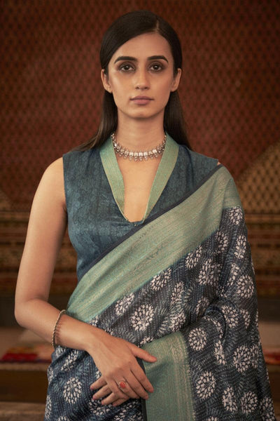 Adorable Silk Classy Mint Color Saree, Shining Party Wear - Ibis Fab