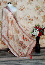 Attractive Peach Designer Digital Linen Dupatta - Ibis Fab