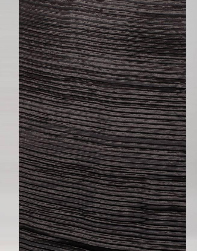 Black Plain Half Pleated Japan Silk Satin Saree