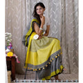 Blissful Gray Colored Festive Wear Pure Linen beautiful  Saree