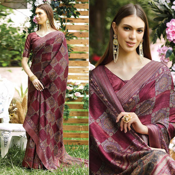 Box Printed Daily Wear Soft Silk Saree