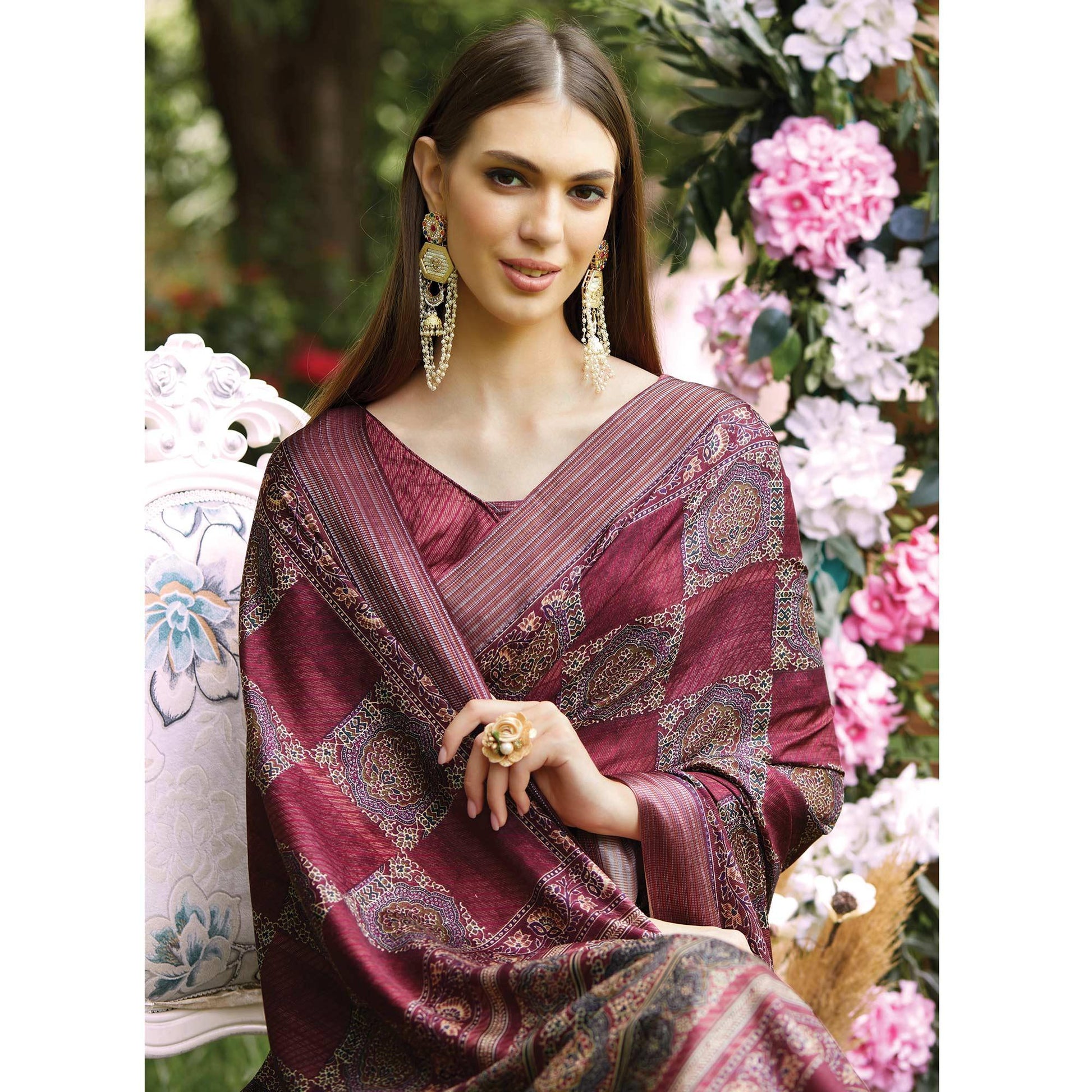 Box Printed Daily Wear Soft Silk Saree - Ibis Fab