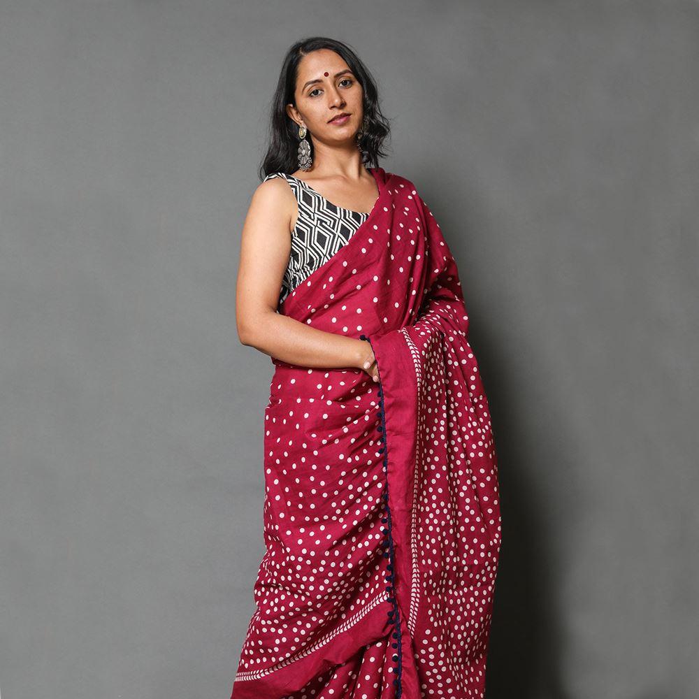 Dark Pink Designer Soft Silk Saree, Festive Wear - Ibis Fab