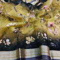 Desiring Mehndi Green  Colored Party Wear Pure linen Printed Saree