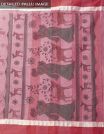 Ethnic Light Pink Colored Festive Wear Linen Designer Saree - Ibis Fab