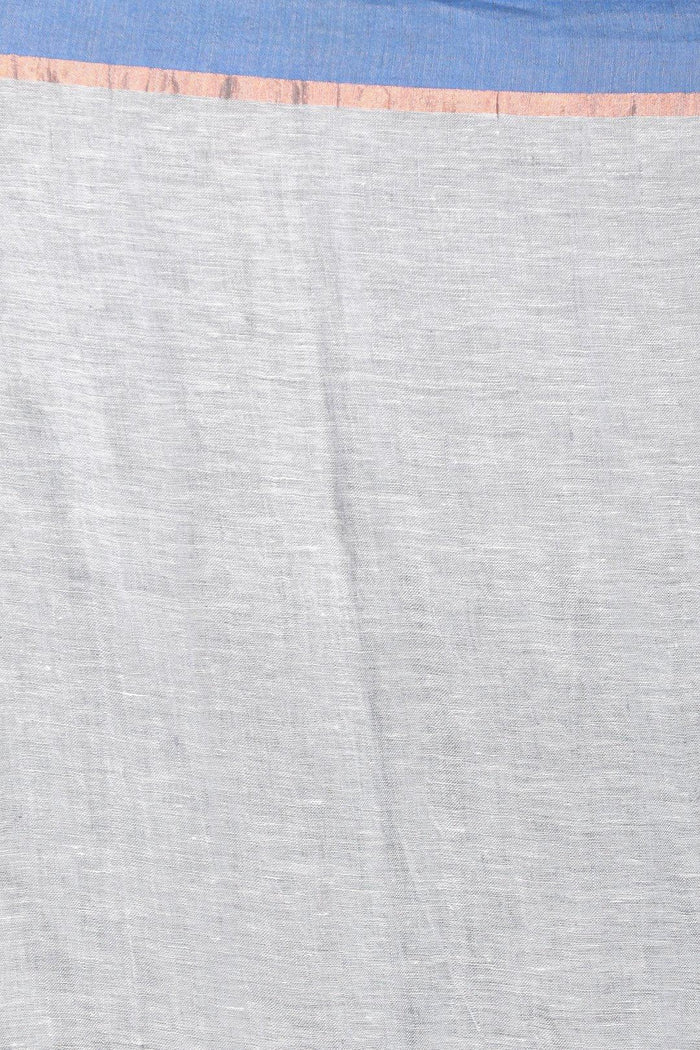 Fantastic Grey Colored  Festive Printed  Pure Linen Saree