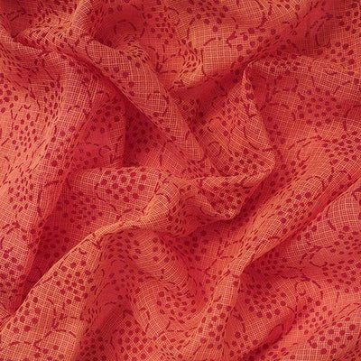 Fantastic Orange Colored Printed Pure Linen Saree For Women - Ibis Fab