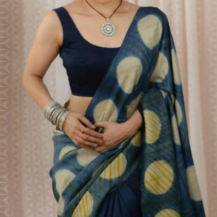Flaunt Pure Cotton Beige Colored Casual Printed Saree