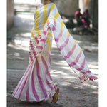 Glorious White Colored Festive Wear Pure Linen Designer Saree - Ibis Fab