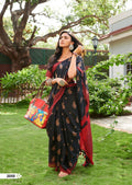 Ideal  Pure Black Colored Festive Wear Linen Designer Saree