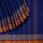 Impressive Night Blue Colored Festive Printed Pure Linen Saree - Ibis Fab