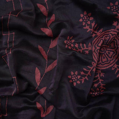 Impressive Violet Colored Party Wear Pure Linen Printed Saree - Ibis Fab