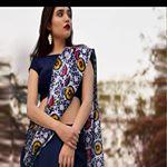 Magnetic dark Blue Colored Party Wear Pure Linen Printed Saree