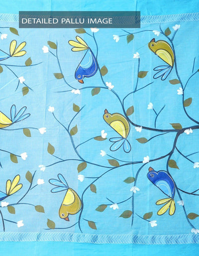 Mesmeric Light Blue Colored Festive Wear Linen Designer Saree - Ibis Fab