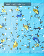Mesmeric Light Blue Colored Festive Wear Linen Designer Saree - Ibis Fab