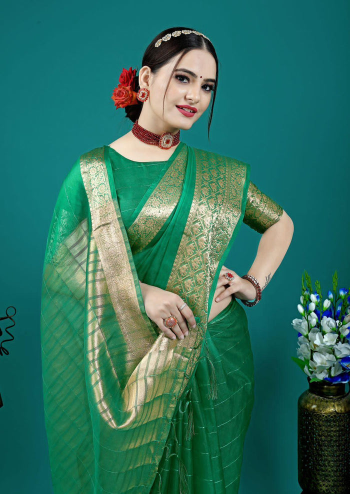 Organza Silk Saree With Attractive Rich Pallu Saree