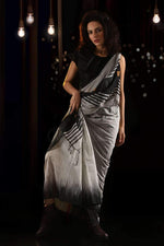 Pleasant Grey Colored Festive Wear Printed Pure Linen Saree - Ibis Fab
