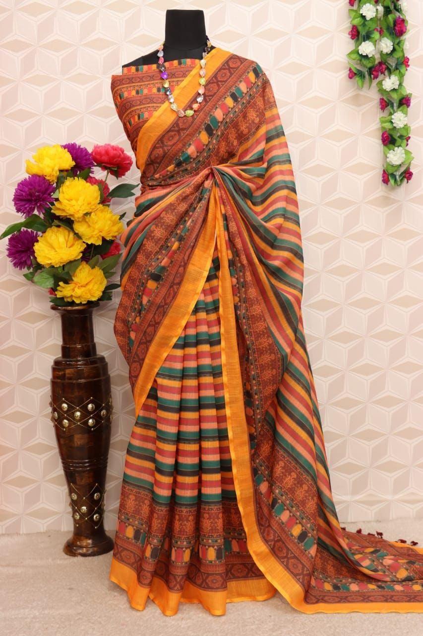 pure silk Classy Copper Colour Saree, Shining Party Wear - Ibis Fab