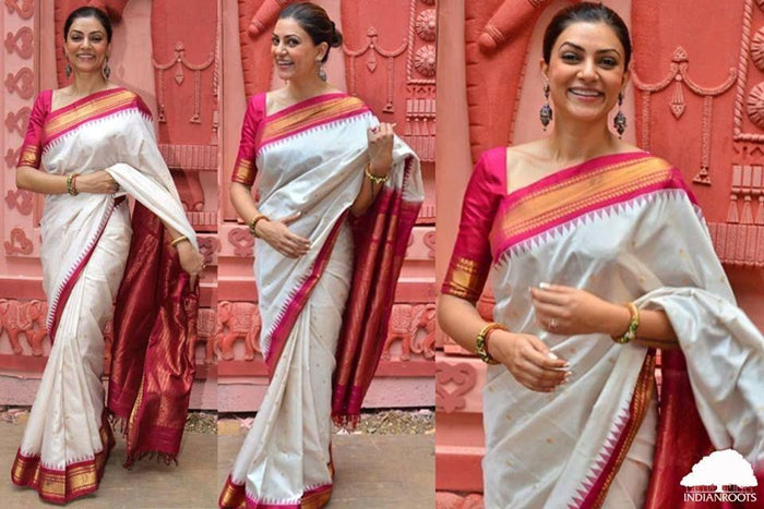 pure silk marvellous white and pink woven saree, wedding wear