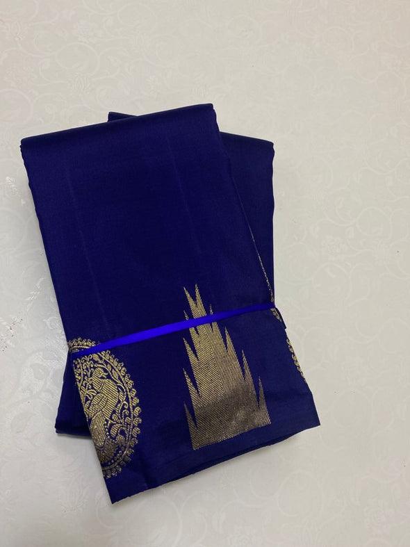 pure soft silk staring Night blue with Golden, woven saree, wedding wear - Ibis Fab