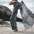 Radiant Grey Colored Festive Wear Pure Linen Designer Saree