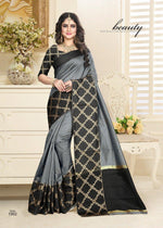 Refreshing Grey Colored Casual Cotton Silk Jacquard Saree - Ibis Fab