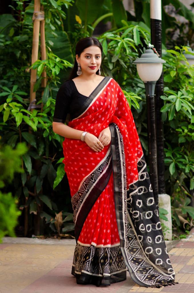 Self Design Beautiful Rich Linen Saree - Ibis Fab