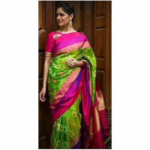 soft silk glorious Green with green saree, casual wear