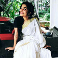 White Colored Casual Wear Linen Designer Saree